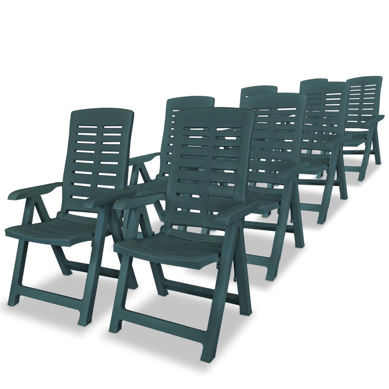 9 Piece Outdoor Dining Set Plastic Green