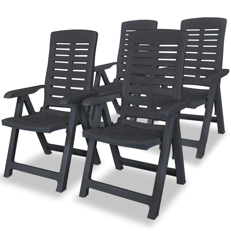 5 Piece Outdoor Dining Set Plastic Anthracite