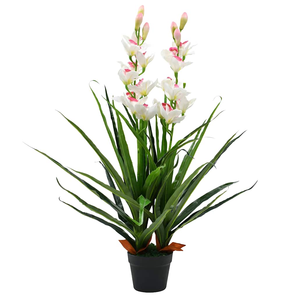 vidaXL Artificial Plant | Green and white | Fabric flowers, plastic leaves 1