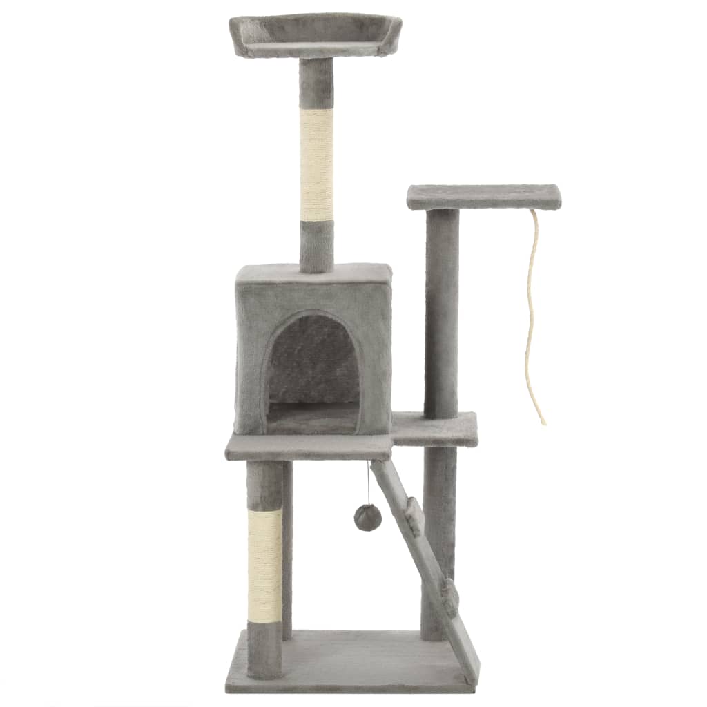 vidaXL Cat Tree | Grey | Particle board, soft plush, sisal rope | Medium 2