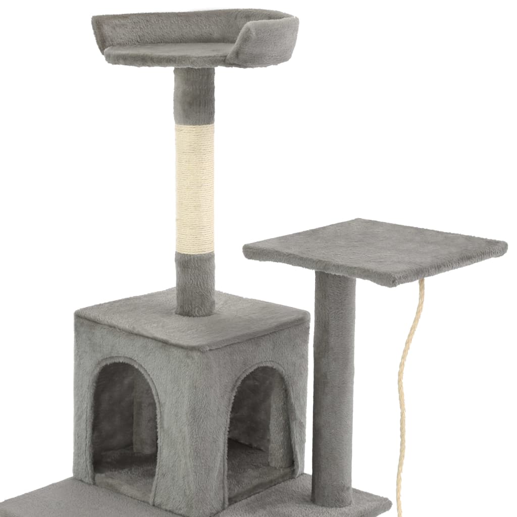 vidaXL Cat Tree | Grey | Particle board, soft plush, sisal rope | Medium 5