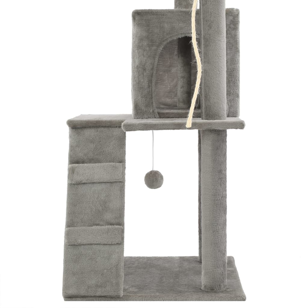 vidaXL Cat Tree | Grey | Particle board, soft plush, sisal rope | Medium 6