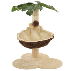 vidaXL Cat Tree | Beige and Brown | Particle Board, Plush, Sisal Rope | Small 3