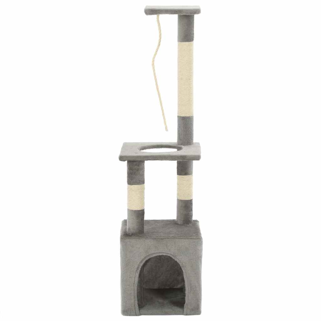 vidaXL Cat Tree | Grey | Particle board, soft plush, sisal rope | Medium 2