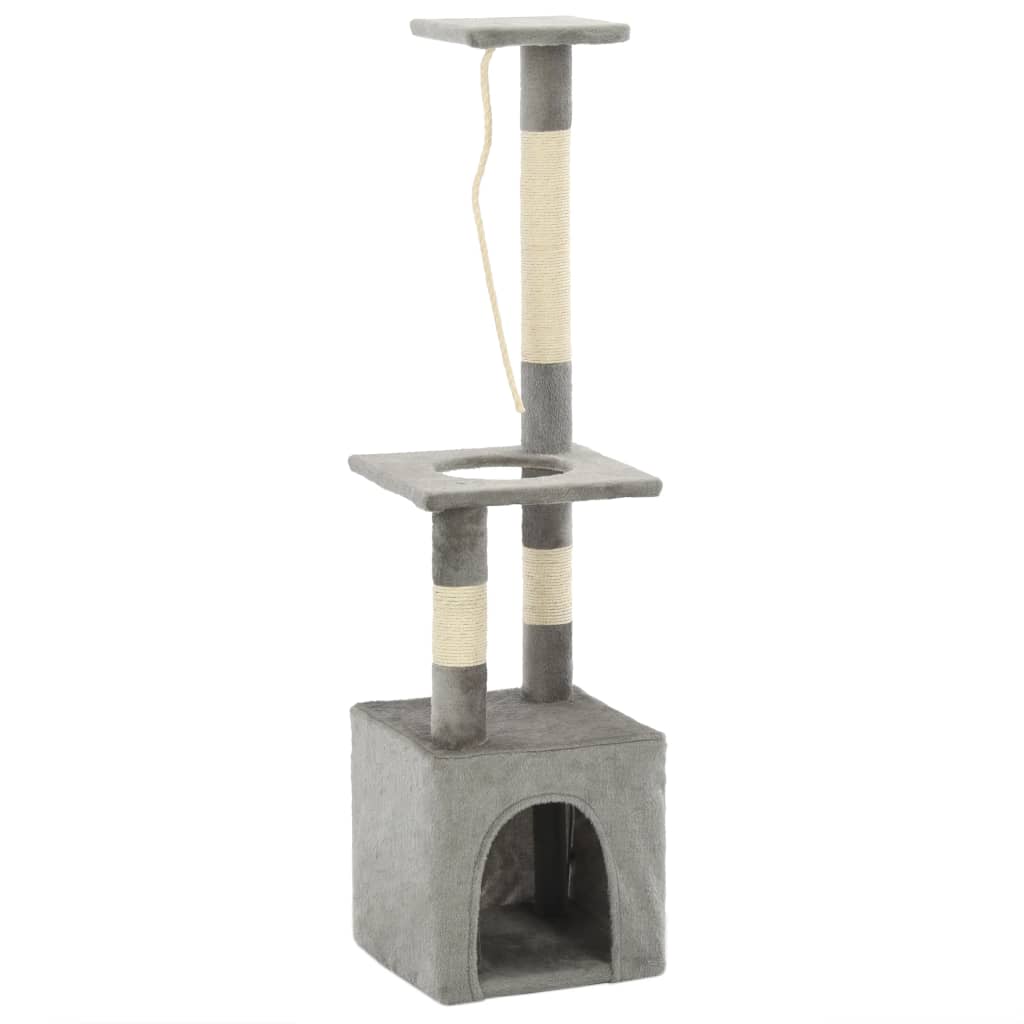 vidaXL Cat Tree | Grey | Particle board, soft plush, sisal rope | Medium 3