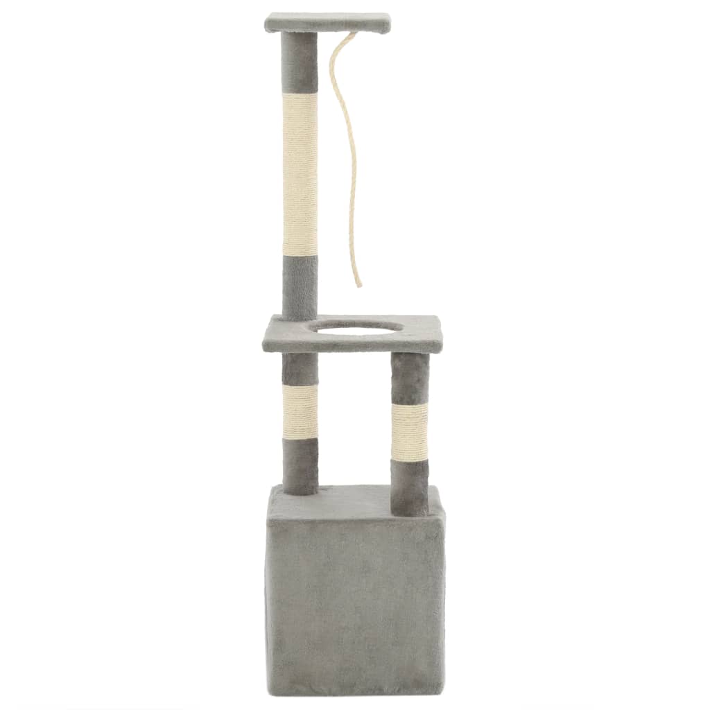 vidaXL Cat Tree | Grey | Particle board, soft plush, sisal rope | Medium 4
