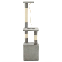 vidaXL Cat Tree | Grey | Particle board, soft plush, sisal rope | Medium 4