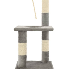 vidaXL Cat Tree | Grey | Particle board, soft plush, sisal rope | Medium 6