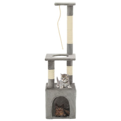 vidaXL Cat Tree | Grey | Particle board, soft plush, sisal rope | Medium 1