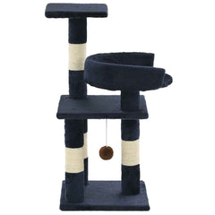 vidaXL Cat Tree | Blue | Particle board, plush, sisal rope | Medium | Durable 3