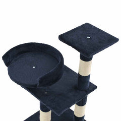 vidaXL Cat Tree | Blue | Particle board, plush, sisal rope | Medium | Durable 4