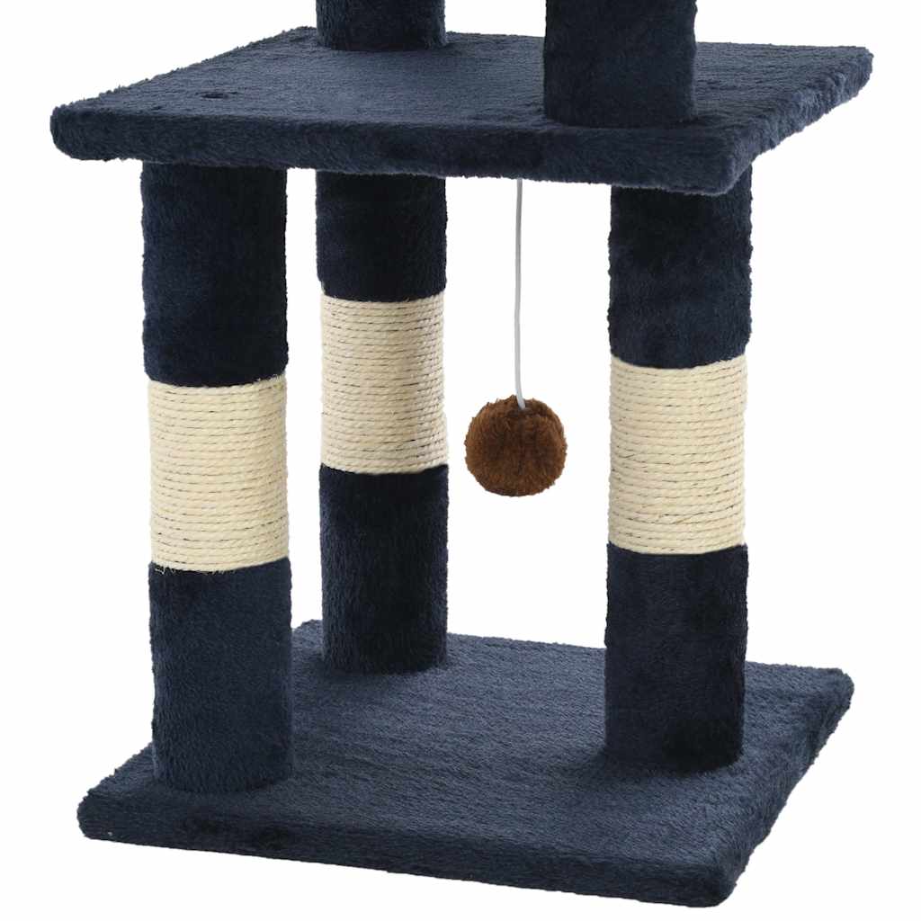 vidaXL Cat Tree | Blue | Particle board, plush, sisal rope | Medium | Durable 5