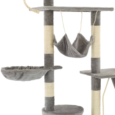 Cat Tree with Sisal Scratching Posts 230-250 cm Grey