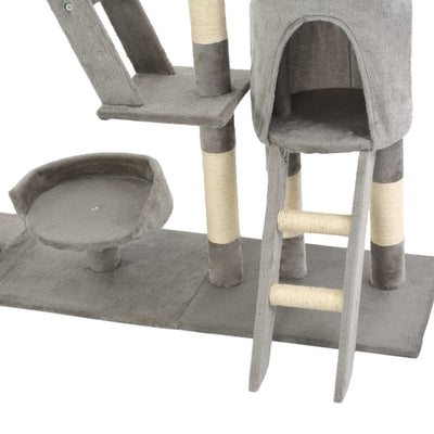 Cat Tree with Sisal Scratching Posts 230-250 cm Grey