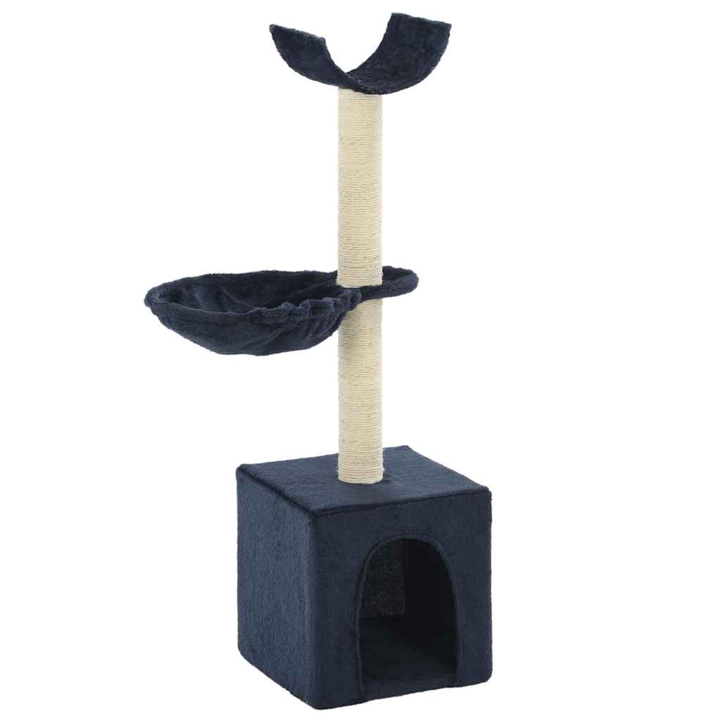 vidaXL Cat Tree with Sisal Scratching Posts 105 cm Blue 1