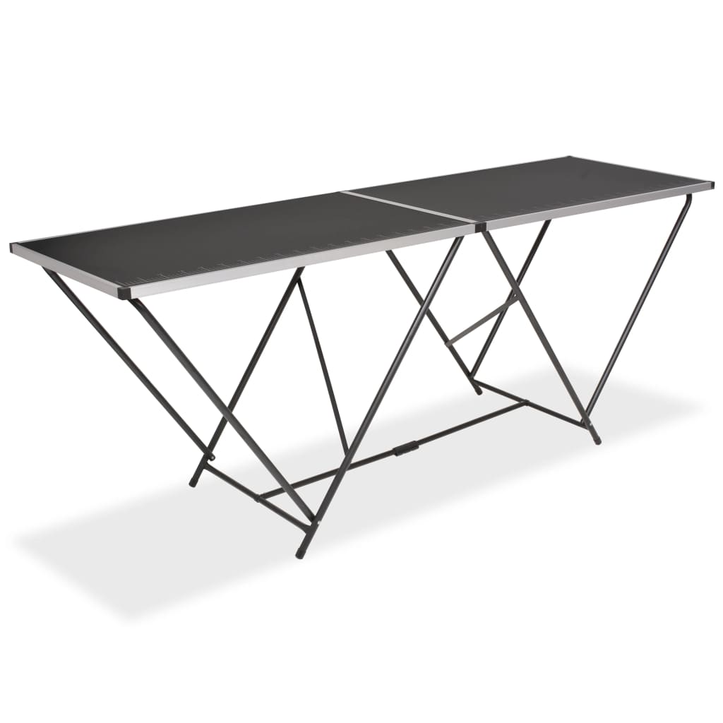 vidaXL Pasting Table | Black | MDF, Aluminium, Steel | 200x60 cm | Foldable 1
