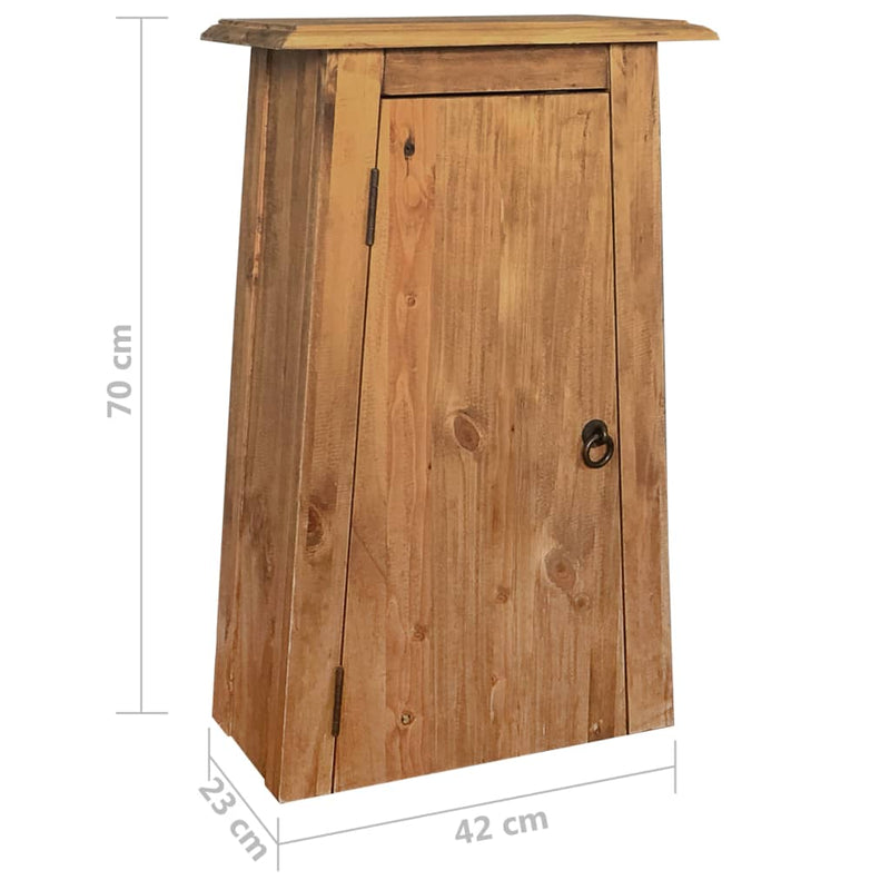 Bathroom Wall Cabinet Solid Pinewood 42x23x70 cm