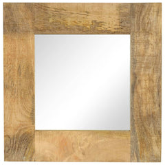 vidaXL Mirror | Natural Wood | Solid mango wood frame, Glass | 50x50 cm 1