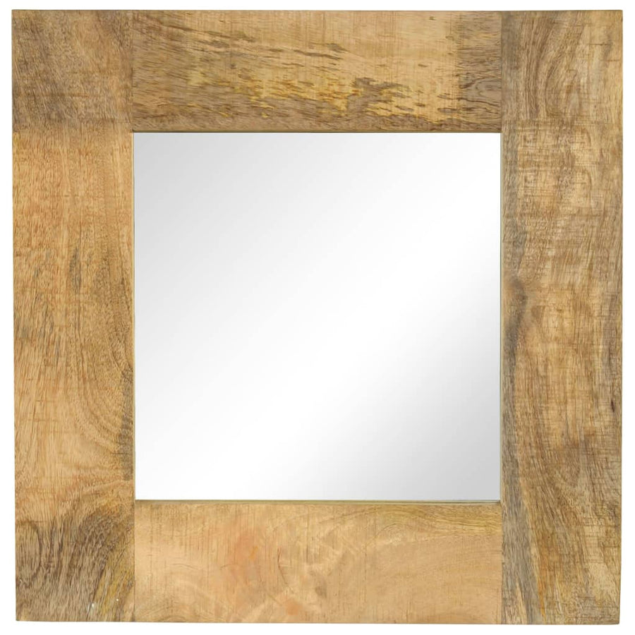 vidaXL Mirror | Natural Wood | Solid mango wood frame, Glass | 50x50 cm 1
