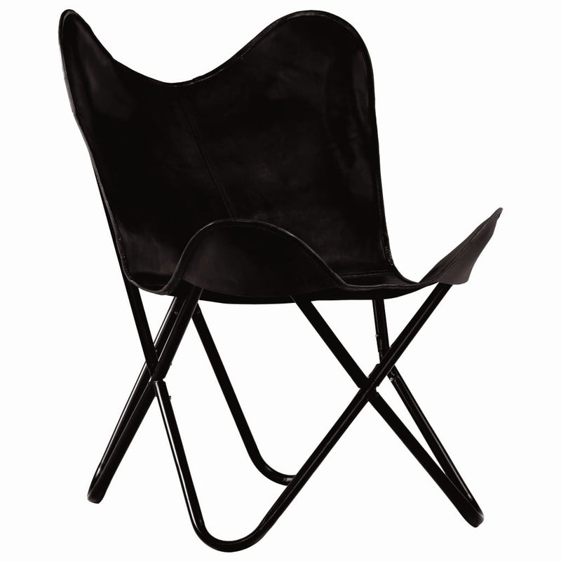 Butterfly Chair Black Kids Size Real Leather