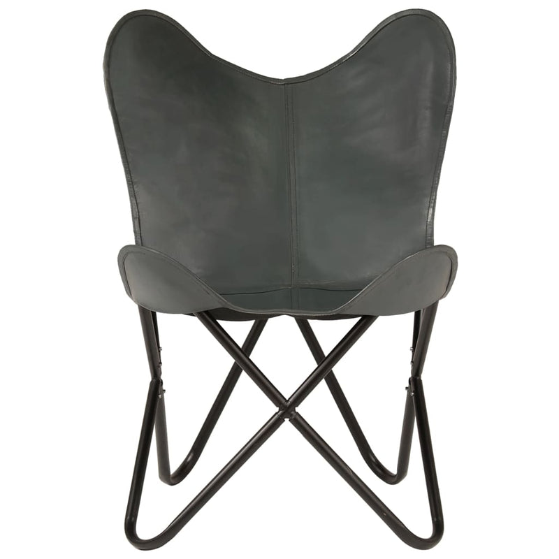 Butterfly Chair Grey Kids Size Real Leather