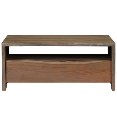 Coffee Table Solid Acacia Wood Live Edges 90x50x40 cm Grey