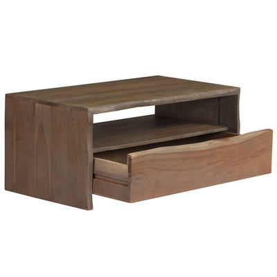 Coffee Table Solid Acacia Wood Live Edges 90x50x40 cm Grey