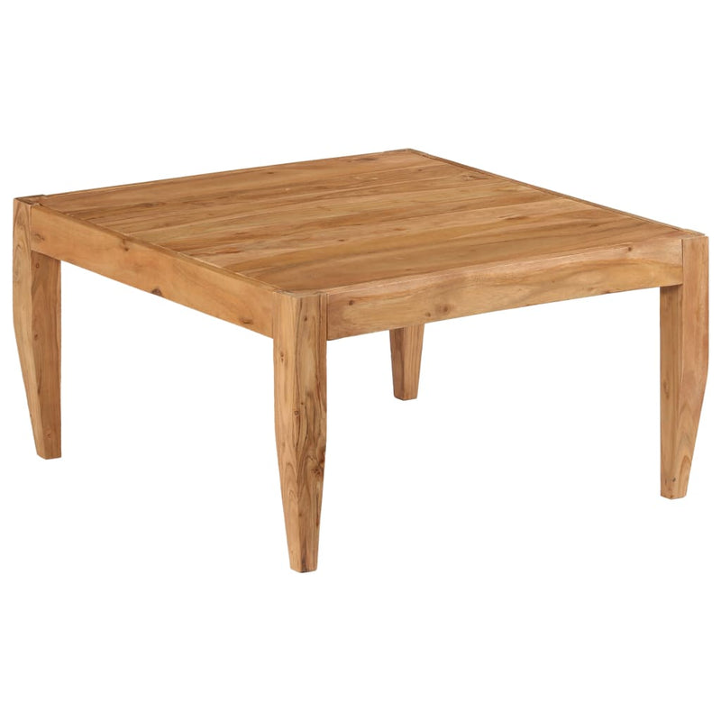 Coffee Table Solid Acacia Wood 80x80x41 cm Brown