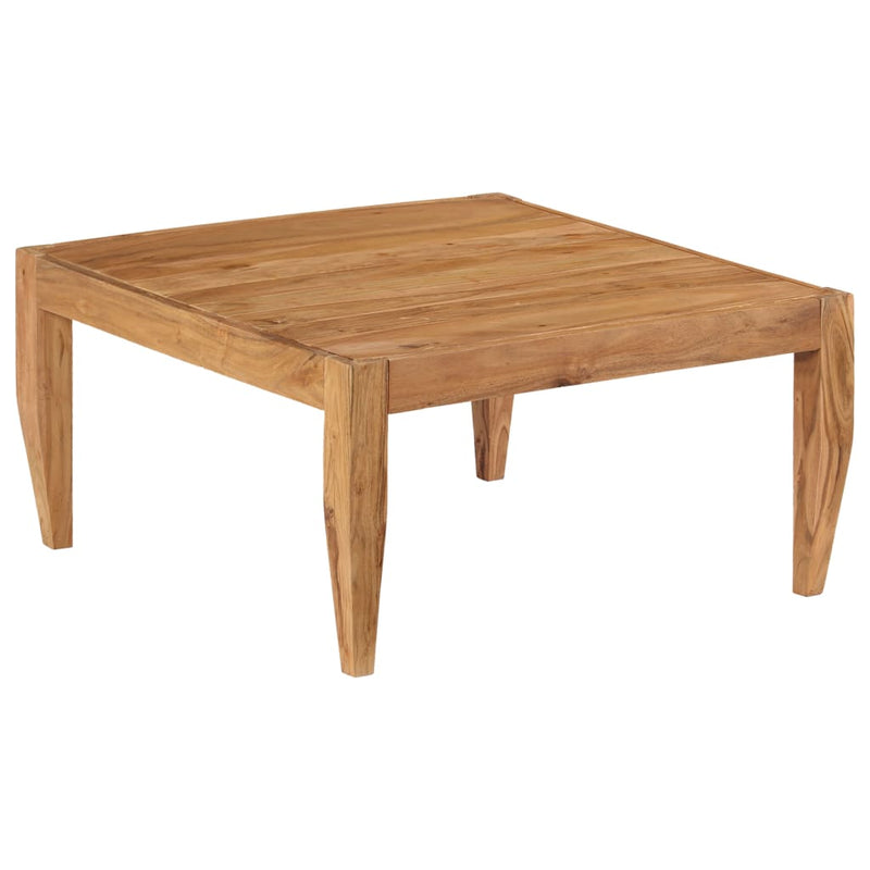 Coffee Table Solid Acacia Wood 80x80x41 cm Brown