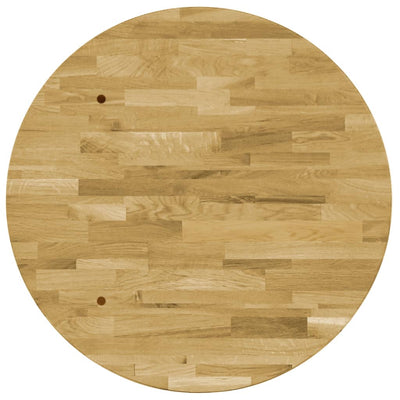 Table Top Solid Oak Wood Round 44 mm 500 mm