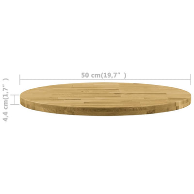 Table Top Solid Oak Wood Round 44 mm 500 mm