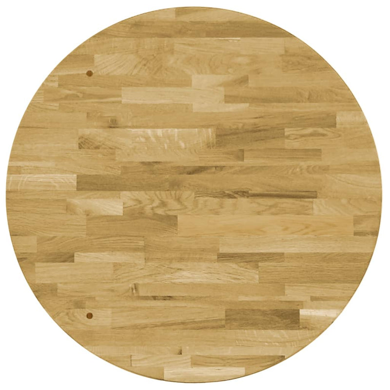 Table Top Solid Oak Wood Round 44 mm 600 mm