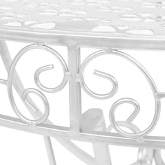 vidaXL Side Table | Silver | Metal | 72x36x74 cm | Decorative Inlays 4
