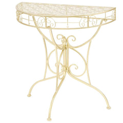 vidaXL Side Table | Gold | Metal | 72 x 36 x 74 cm | Decorative Inlays 1