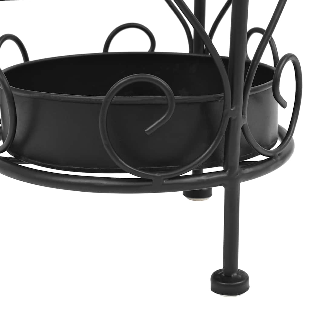 vidaXL Umbrella Stand | Black | Metal | Medium | Decorative Inlays 6