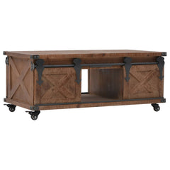 246119 vidaXL Coffee Table Solid Fir Wood 91x51x38 cm Brown 1