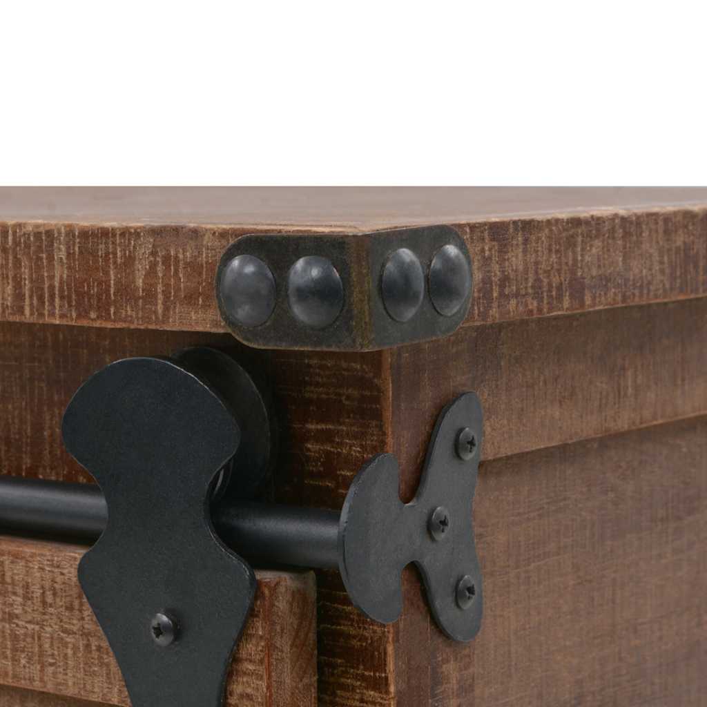 Storage Cabinet Solid Fir Wood Brown, image 6
