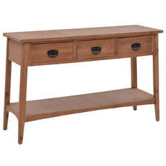 246122 vidaXL Console Table Solid Fir Wood 126x40x77,5 cm Brown 3
