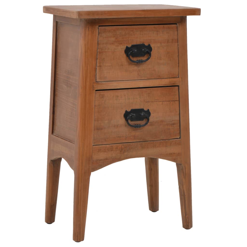 vidaXL Bedside Cabinet Solid Fir Wood 40x29x68 cm Brown 1