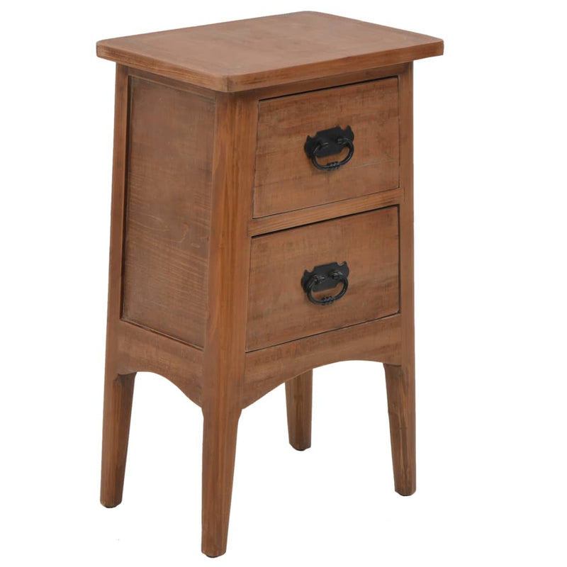 Bedside Cabinet Solid Fir Wood 40x29x68 cm Brown