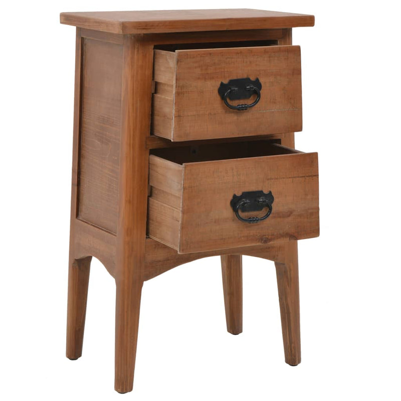 Bedside Cabinet Solid Fir Wood 40x29x68 cm Brown