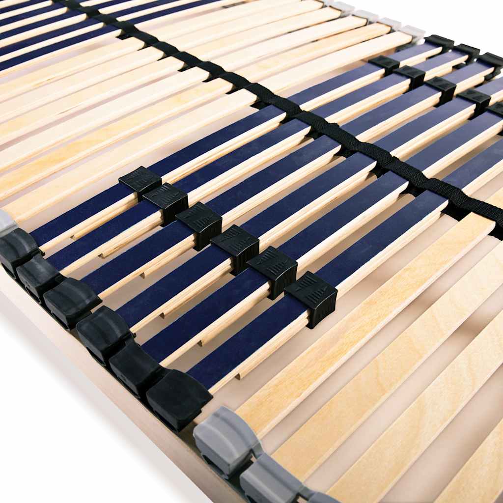 Slatted Bed Base with 42 Slats 7 Zones Length 200 cm 90 cm Fixed