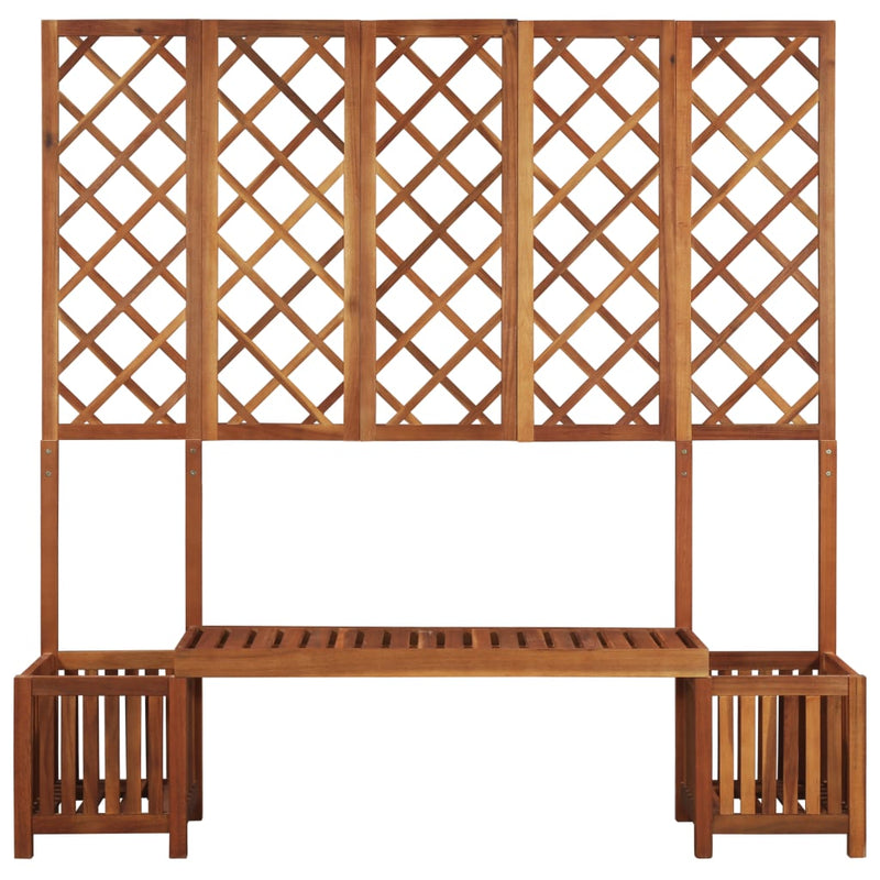 Garden Planter with Bench and Trellis Solid Acacia Wood