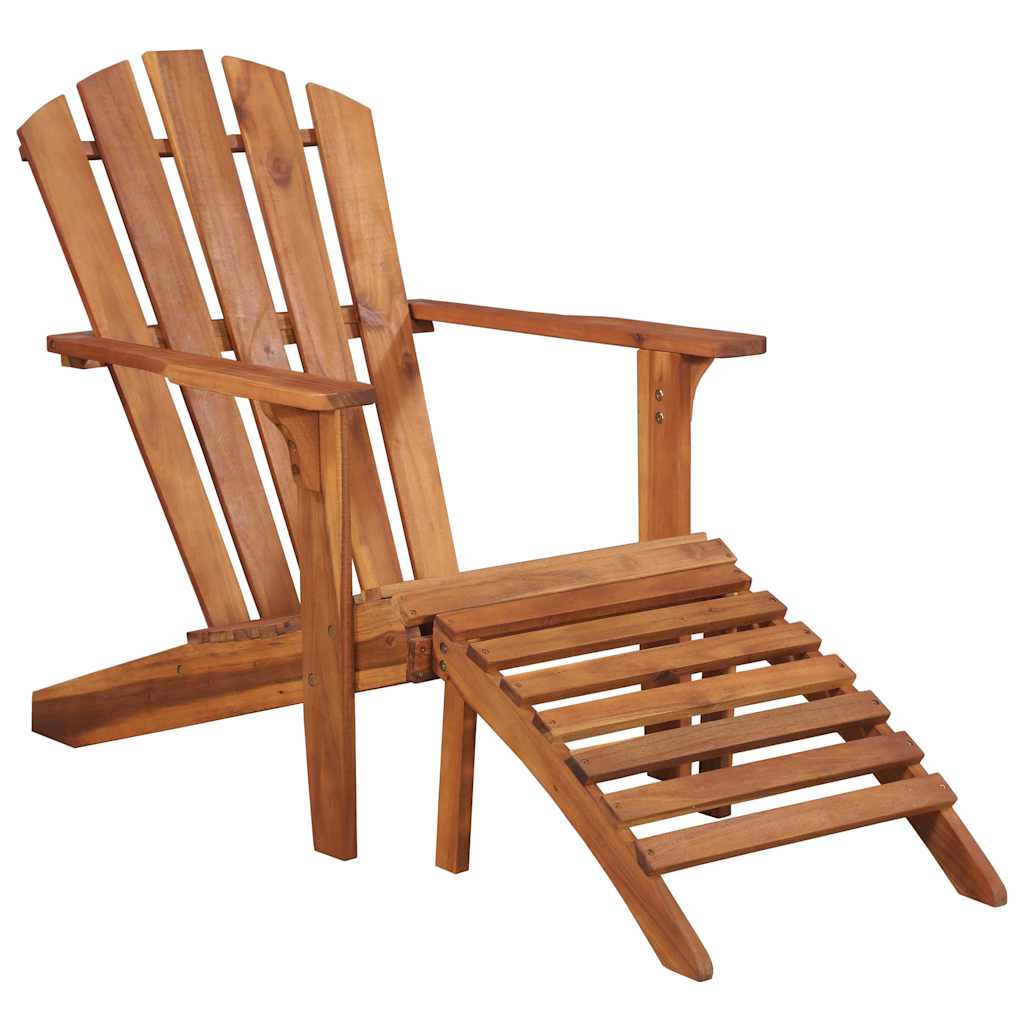 44117 vidaXL Garden Adirondack Chair with Footrest Solid Acacia Wood 1
