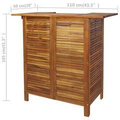 5 Piece Garden Bar Set Solid Wood Acacia Bar stools with square seat 2