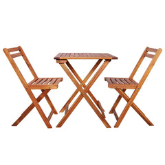 44015 vidaXL 3 Piece Folding Bistro Set Solid Acacia Wood 2