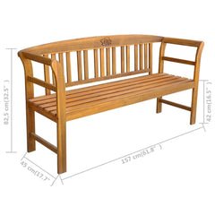 44131 vidaXL Garden Bench 157 cm Solid Acacia Wood 5