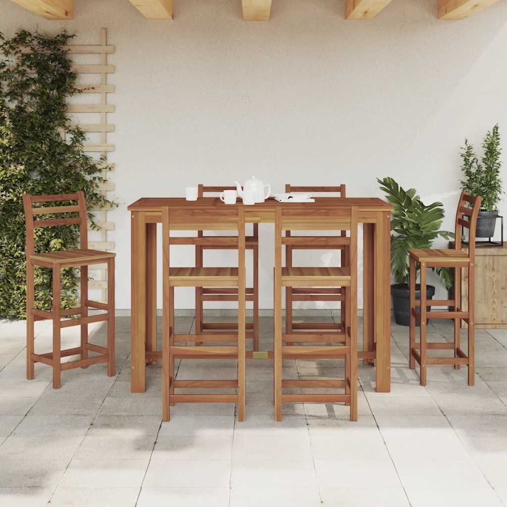 vidaXL Bar Table Solid Acacia Wood 150x70x105 cm 3