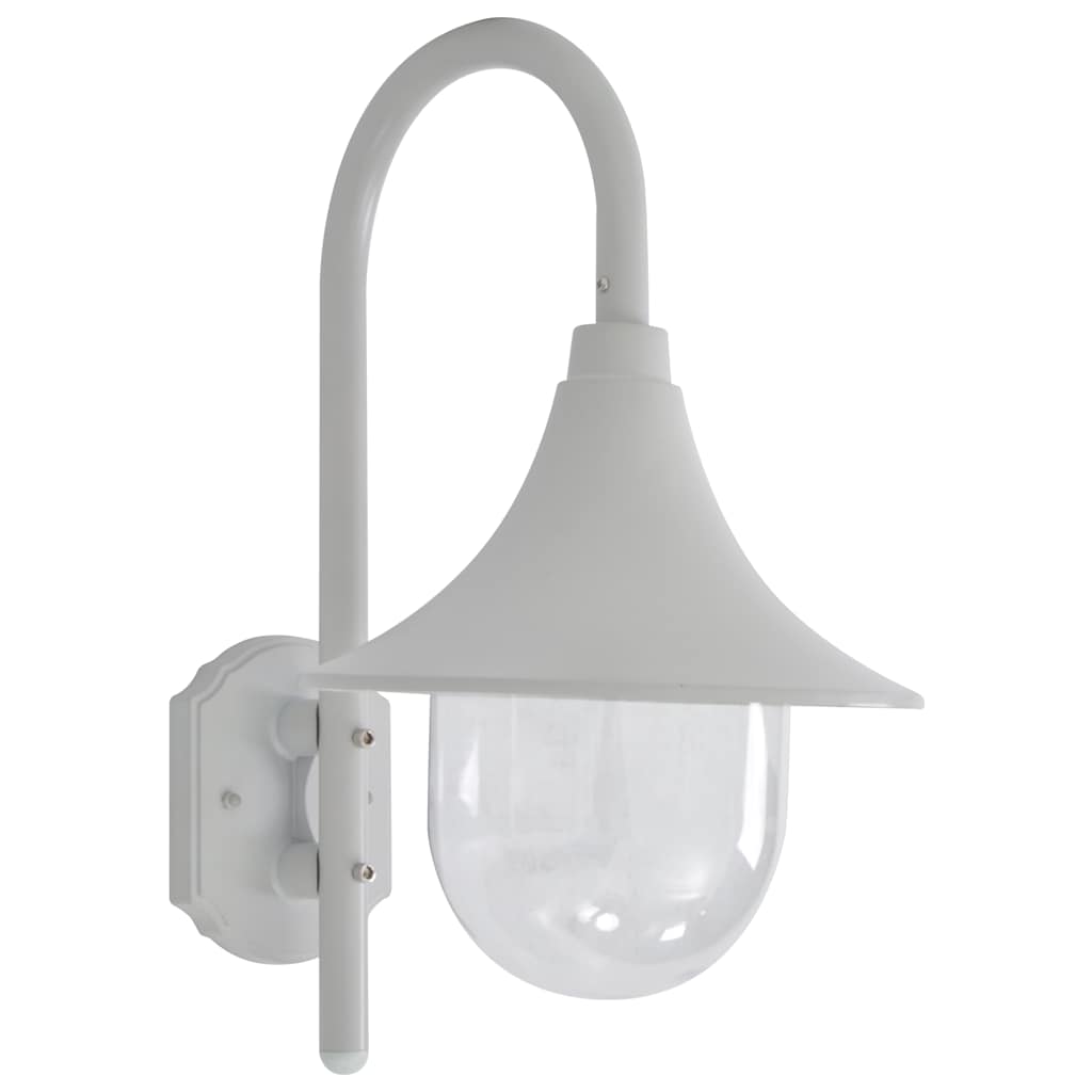 vidaXL Outdoor Wall Light | White | Aluminium and PVC | Medium 1