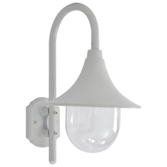 vidaXL Outdoor Wall Light | White | Aluminium and PVC | Medium 1